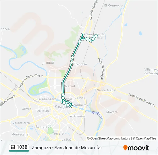 103B Bus Line Map