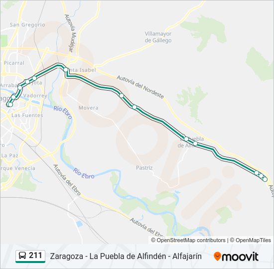 211 Route: Schedules, Stops & Maps - Zaragoza (Updated)