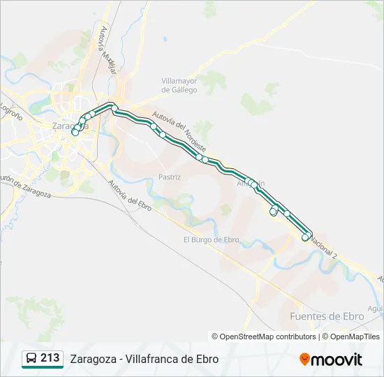 213 bus Mapa de línia