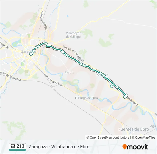 213 Bus Line Map