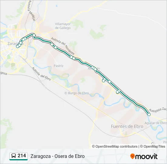 214 Bus Line Map