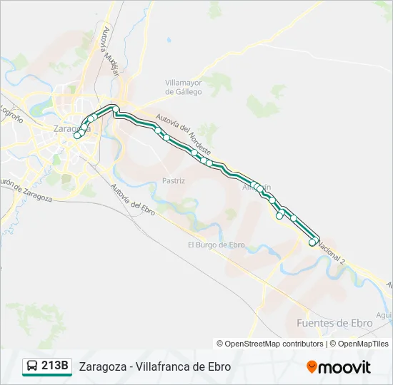 213B Bus Line Map