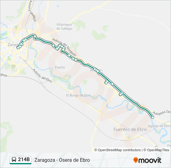 214B Bus Line Map