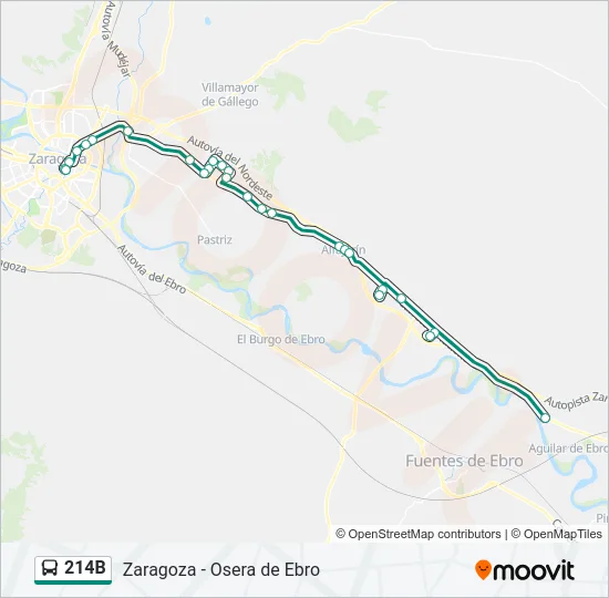 214B Bus Line Map