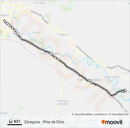 N31 Bus Line Map