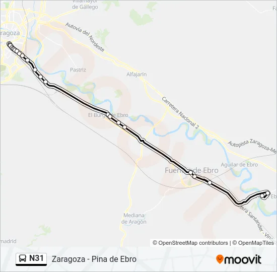 N31 Bus Line Map