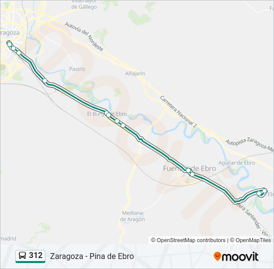 Mapa de 312 de autobús