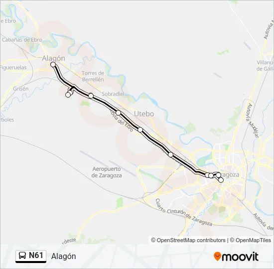 N61 Bus Line Map
