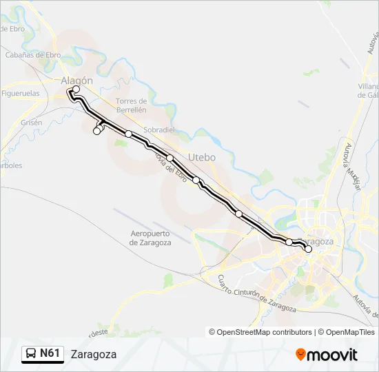 N61 Bus Line Map