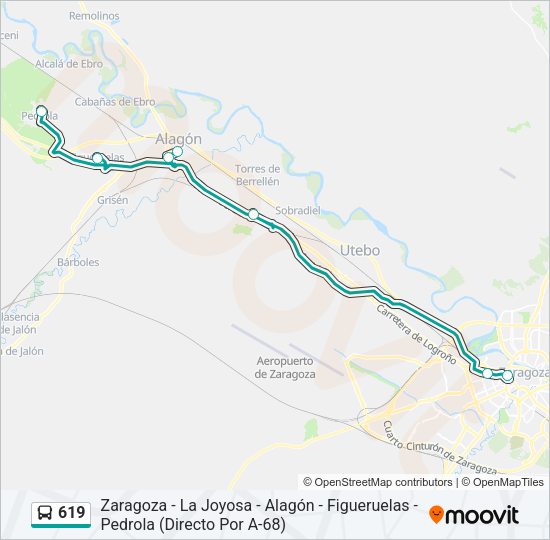 619 Bus Line Map