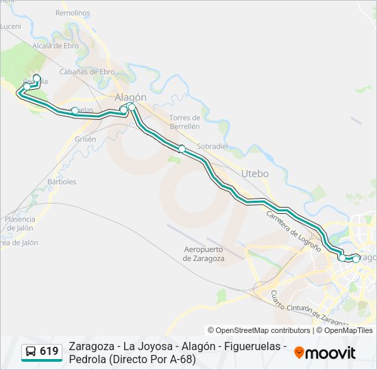 619 Bus Line Map
