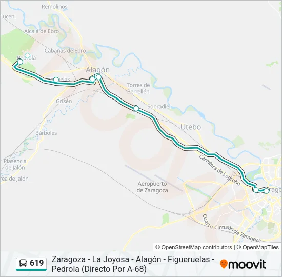 619 Bus Line Map