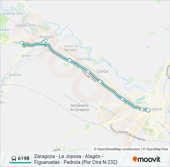 619B Bus Line Map