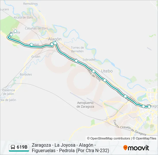619B Bus Line Map