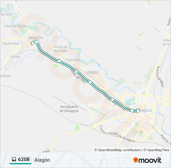 620B Bus Line Map