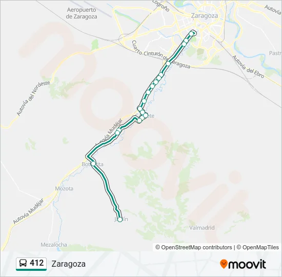 412 Bus Line Map