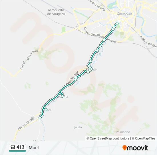413 Bus Line Map