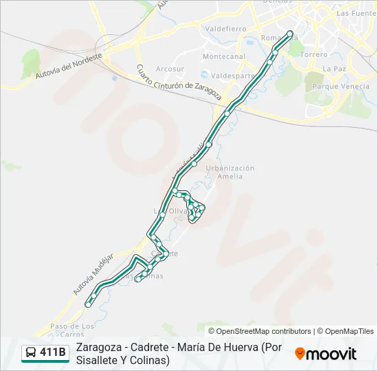 411B Bus Line Map