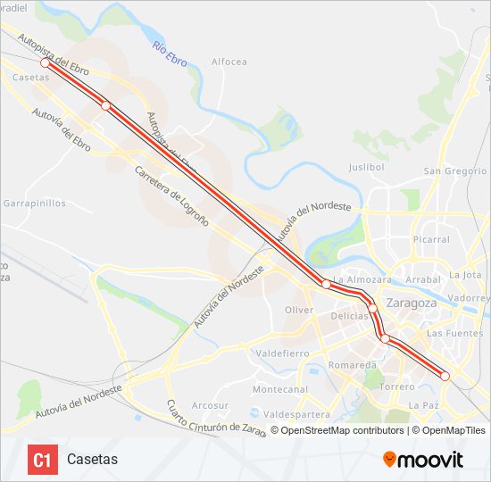 Mapa de C-1 de tren