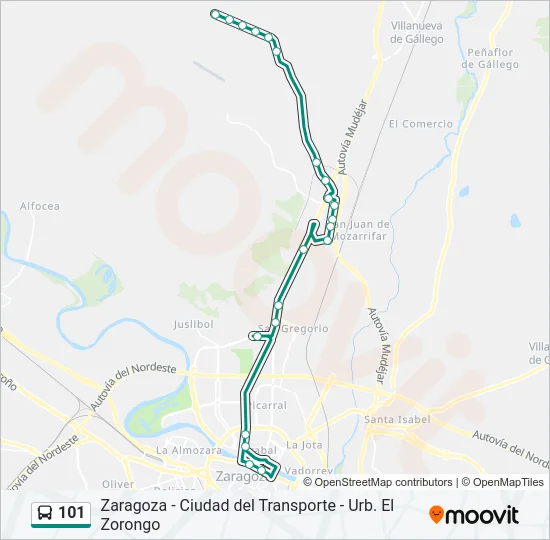 101 Bus Line Map