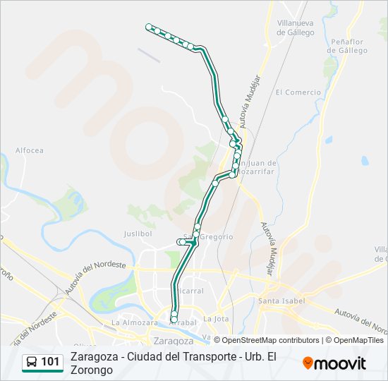 101 bus Line Map