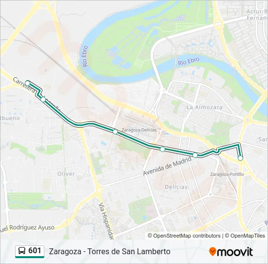 601 Bus Line Map