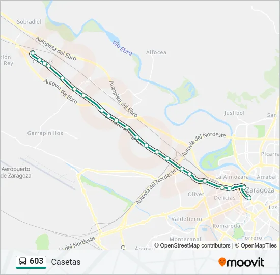 603 Bus Line Map