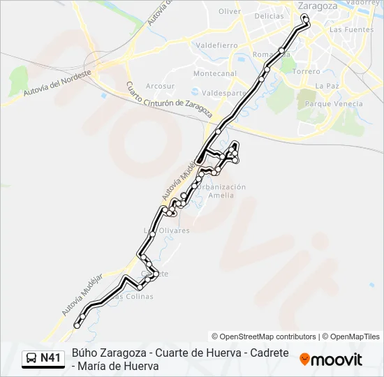 N41 Bus Line Map