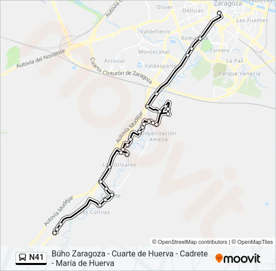 N41 Bus Line Map