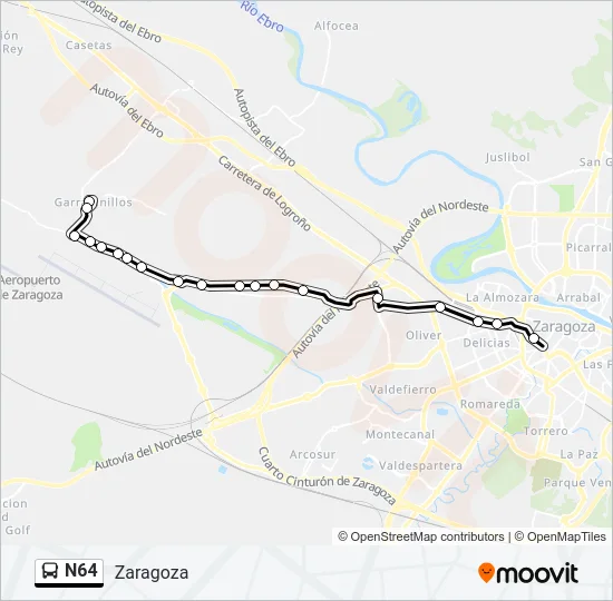 N64 bus Mapa de línia