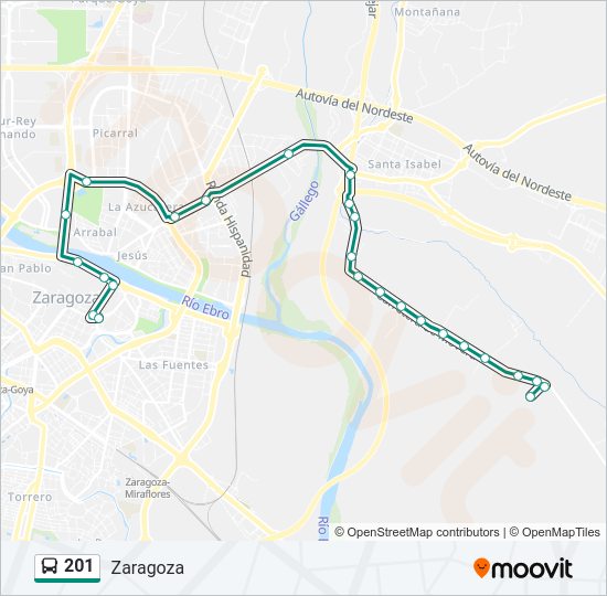 Mapa de 201 de autobús