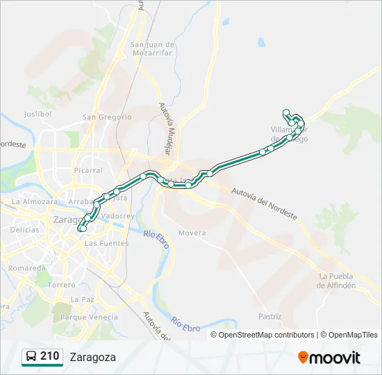 210 Bus Line Map