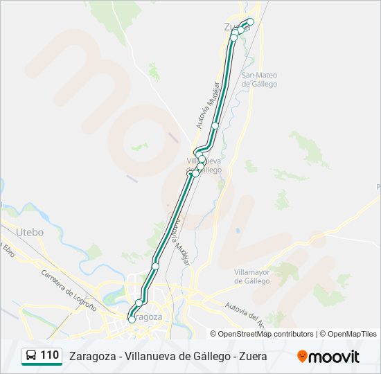 110 bus Mapa de línia