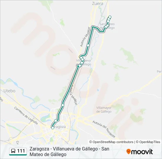 111 Bus Line Map