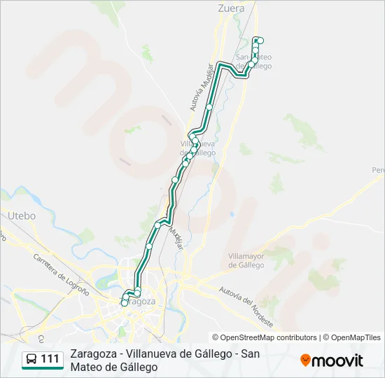 111 Bus Line Map