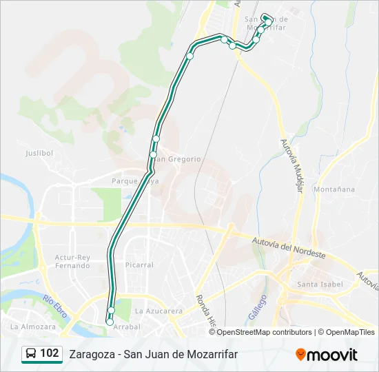 102 Bus Line Map
