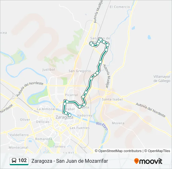 102 Bus Line Map