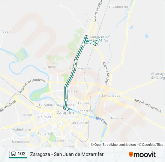 102 Bus Line Map
