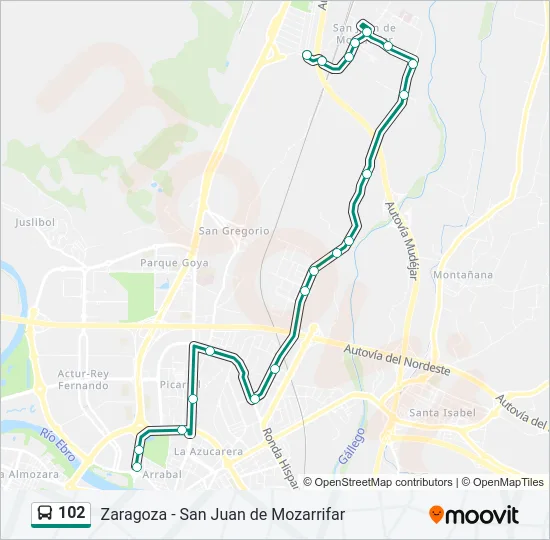 102 Bus Line Map
