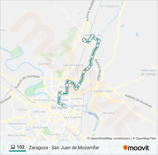 102 Bus Line Map