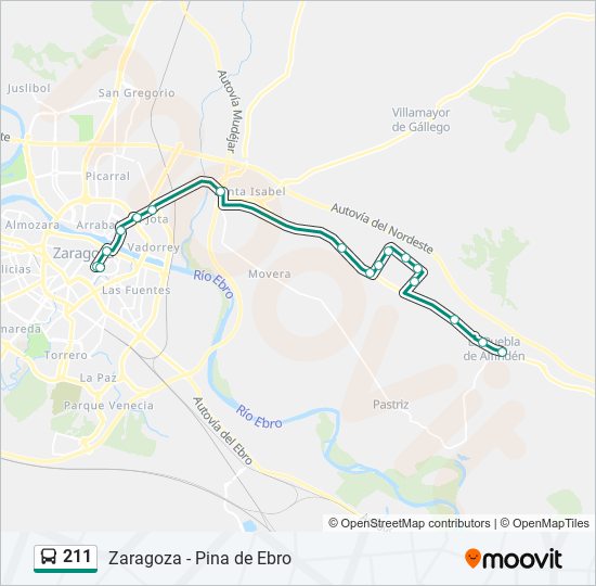 211 bus Line Map