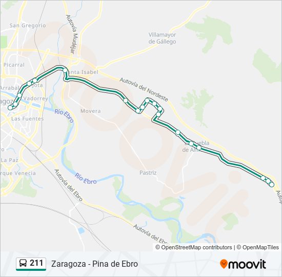211 bus Line Map