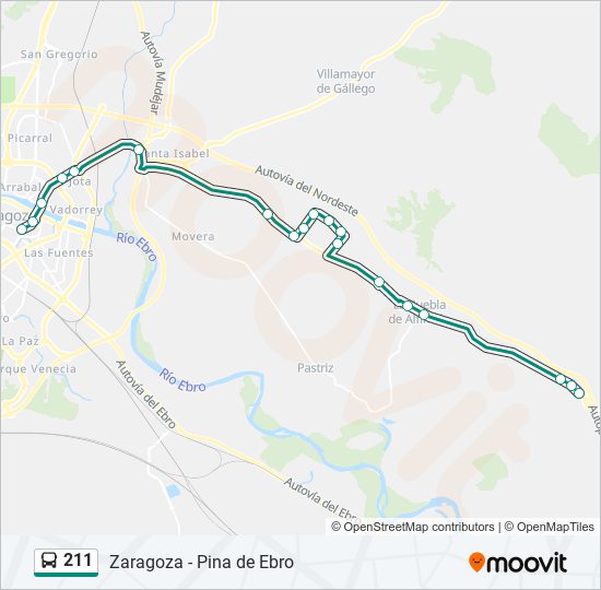 211 bus Mapa de línia