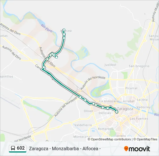 602 Bus Line Map