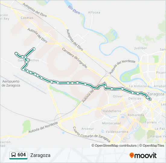 604 Bus Line Map