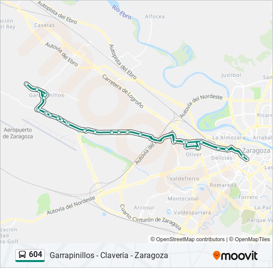 604 bus Mapa de línia