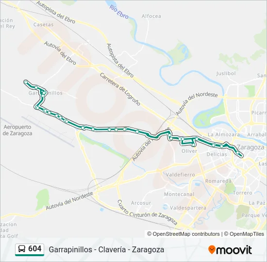 604 Bus Line Map