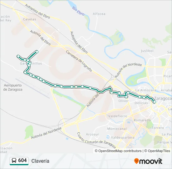 604 Bus Line Map