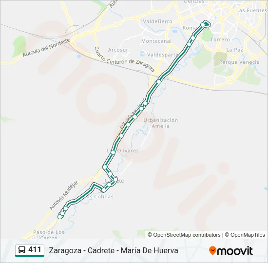 411 Bus Line Map
