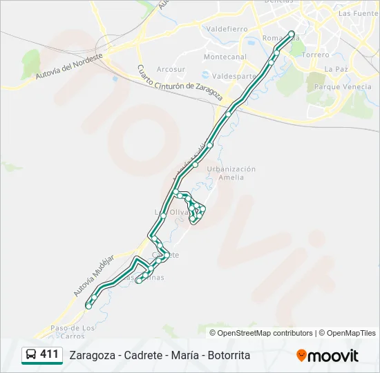 411 Bus Line Map